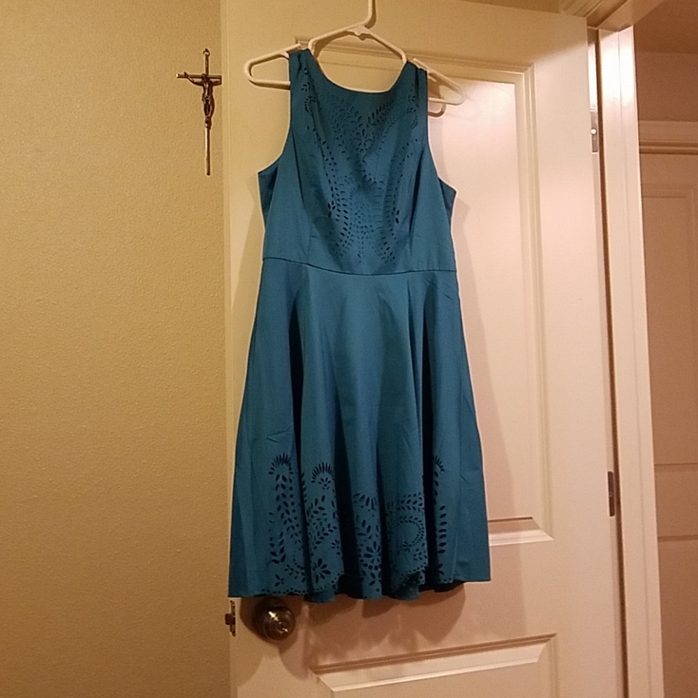 Teal laser cut dress, worn once